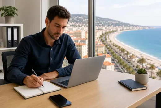 Auto-entrepreneur à Nice comparant ses assurances professionnelles