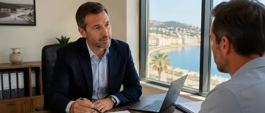 Courtier expliquant la différence entre RC Pro et RC Exploitation à un dirigeant d’entreprise